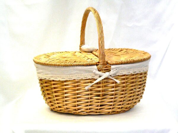 Panier Goûter Vintage En Vannerie Bambou - Style Années 70 - Réplique Italienne