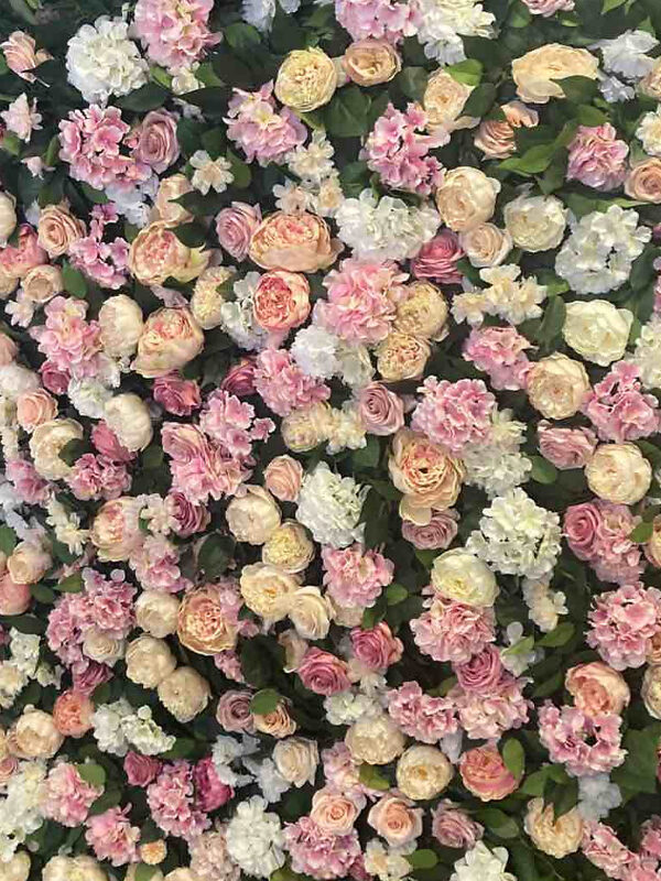 parete di foglie e fiori artificiali 100×100 cm di my garden