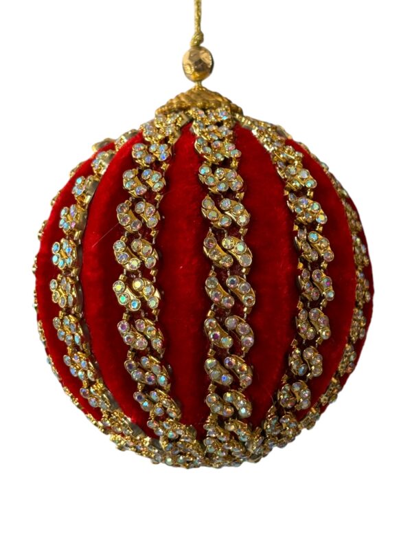 Palla Sfera Velluto Decoro Catena
