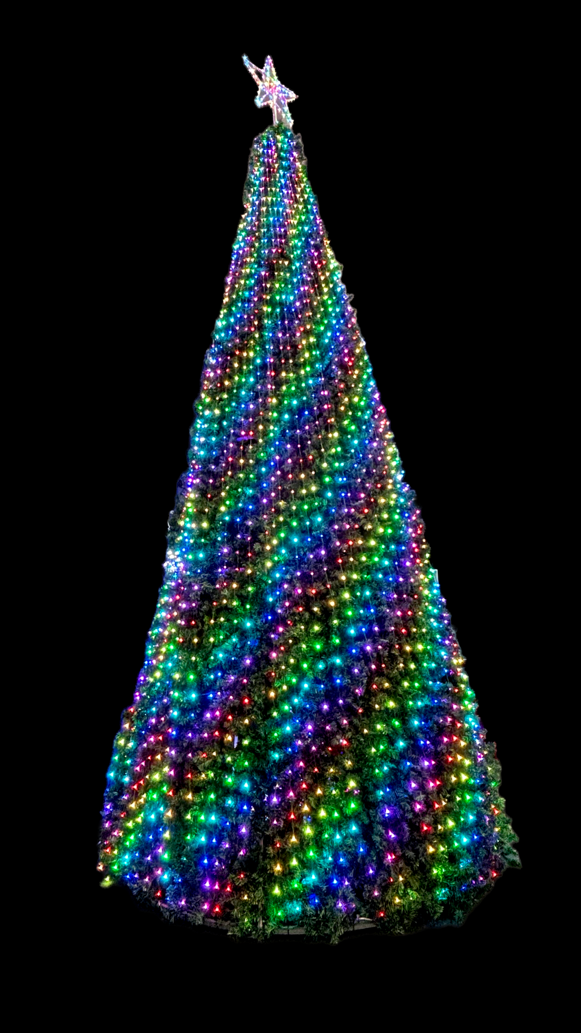 Albero Natalizio Conico Per Esterno-Interno Con Luci 6 mt