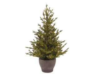Albero Di Natale Artificiale Verde  Con Luci Con Vaso