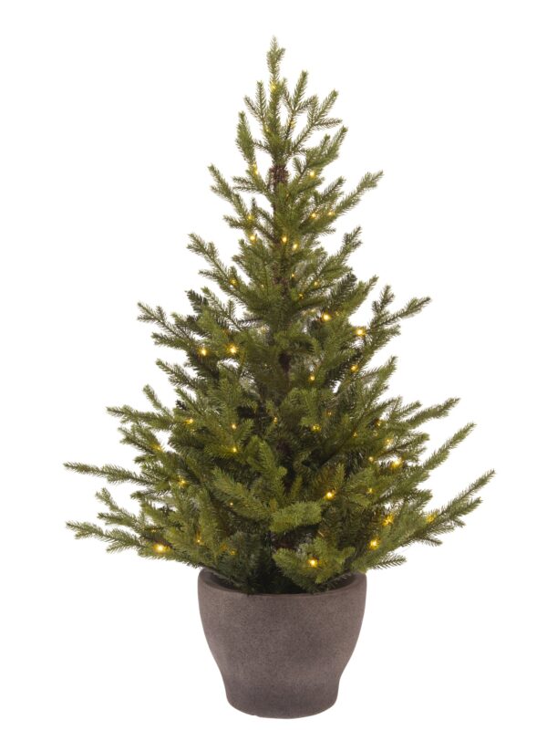 Albero Di Natale Artificiale Verde Con Luci Con Vaso