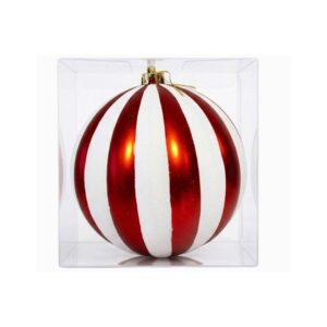 Sfera Natalizia Spicchi Rossa E Bianca 20 Cm